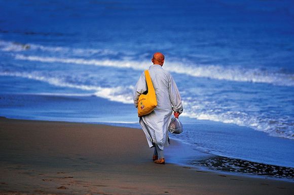A monk by the sea